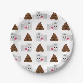 Poop Emoji And Toilet Tissue Paper Paper Plates by ShawlinMohd at Zazzle