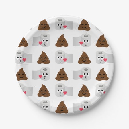 Poop Emoji And Toilet Tissue Paper Paper Plates