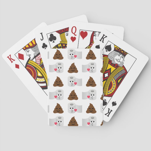 poop emoji and toilet tissue paper poker cards (Back)