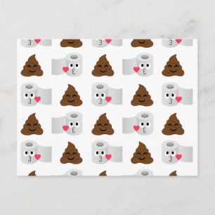poop emoji and toilet tissue paper postcard
