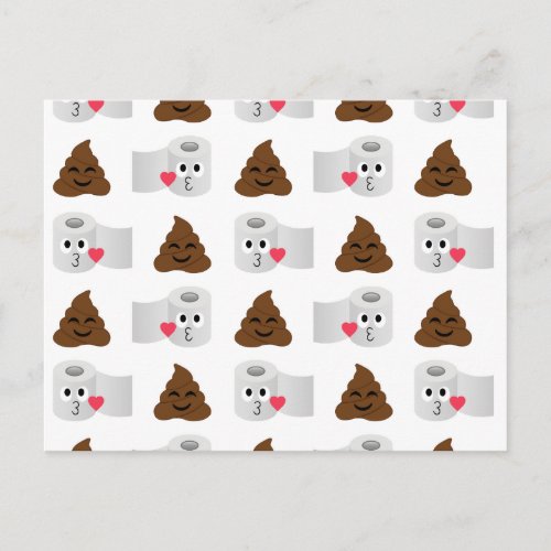 poop emoji and toilet tissue paper postcard