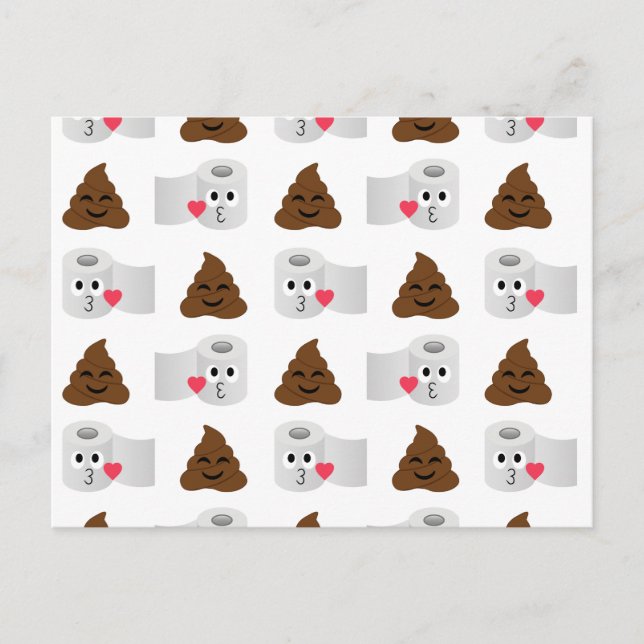 poop emoji and toilet tissue paper postcard (Front)