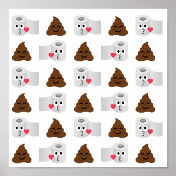 Poop Emoji And Toilet Tissue Paper Poster by ShawlinMohd at Zazzle