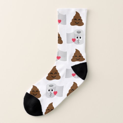 poop emoji and toilet tissue paper socks