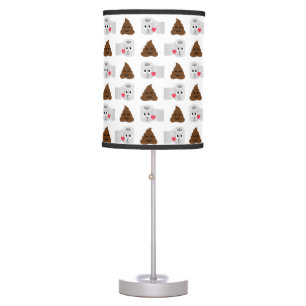 poop emoji and toilet tissue paper table lamp