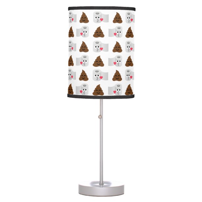 poop emoji and toilet tissue paper table lamp (Front)