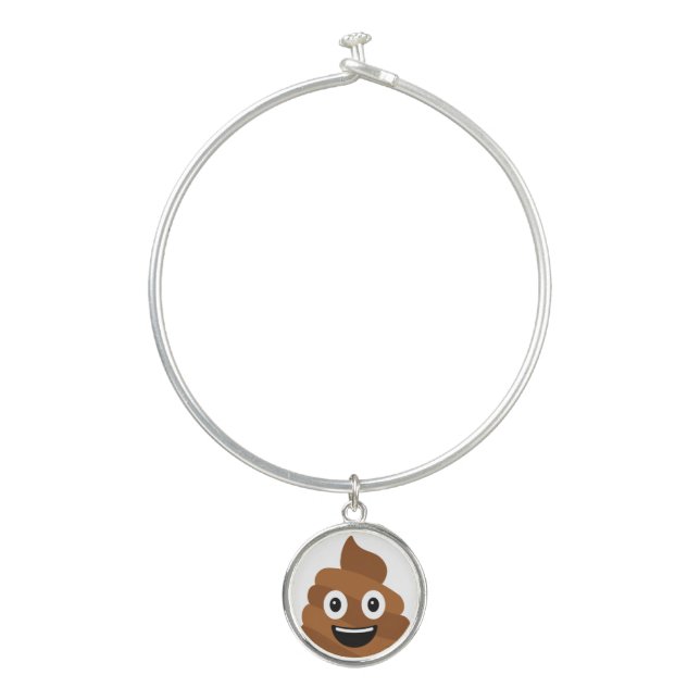 Poop Emoji  Bangle Bracelet (Front)