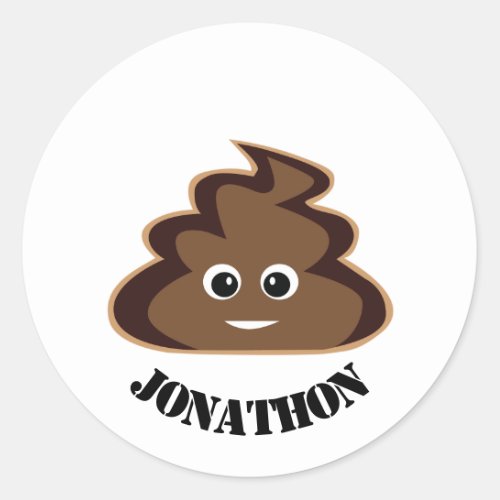 Poop Emoji Birthday Party Favour Classic Round Sticker