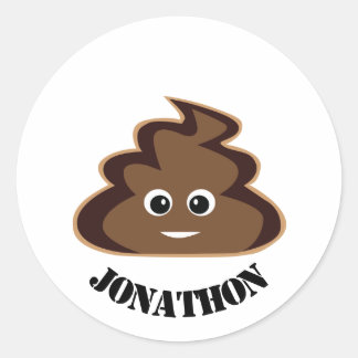 Poop Emoji Birthday Party Favour Classic Round Sticker