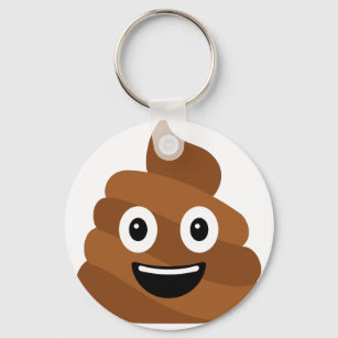 Poop Emoji Button Keychain