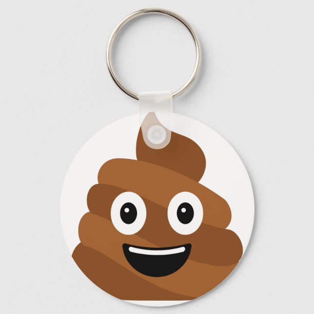 Poop Emoji Button Keychain (Front)
