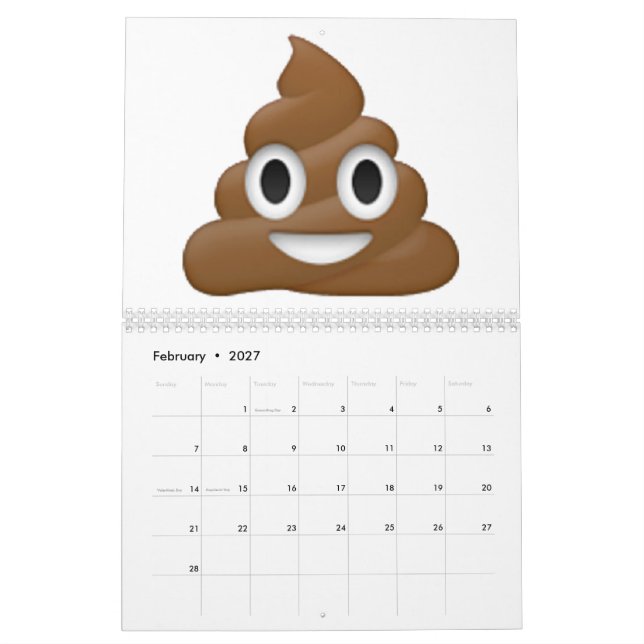 Poop - Emoji Calendar (Feb 2027)