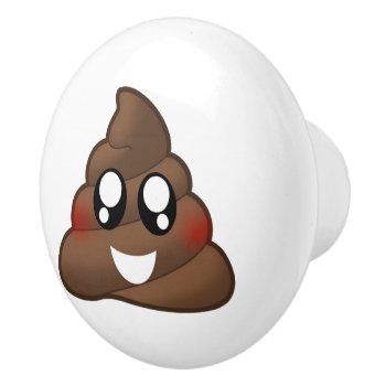 Poop Emoji Ceramic Knob by MishMoshEmoji at Zazzle