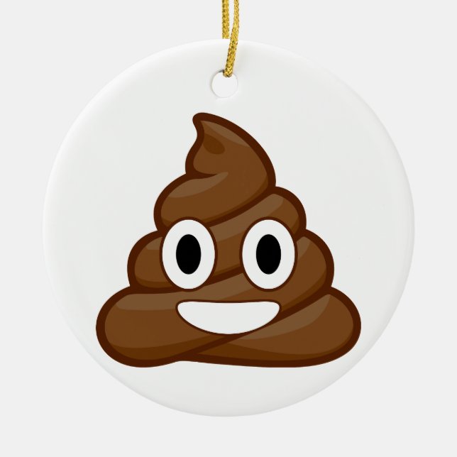 poop emoji ceramic ornament (Front)