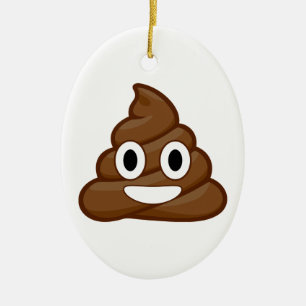 poop emoji ceramic ornament