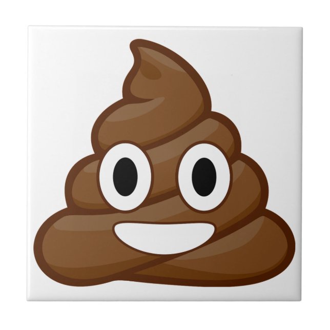 poop emoji ceramic tile (Front)