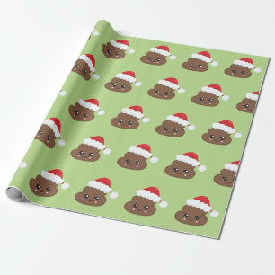 Poop Emoji Christmas Santa Wrapping Paper
