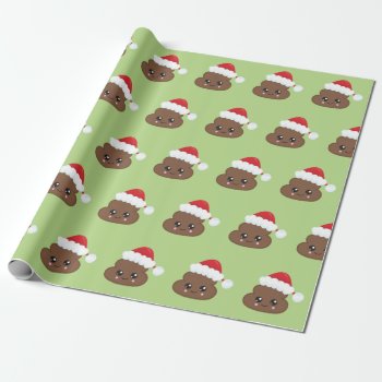 Poop Emoji Christmas Santa Wrapping Paper by MishMoshEmoji at Zazzle