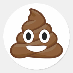 poop emoji classic round sticker