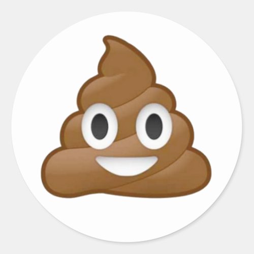 Poop emoji classic round sticker