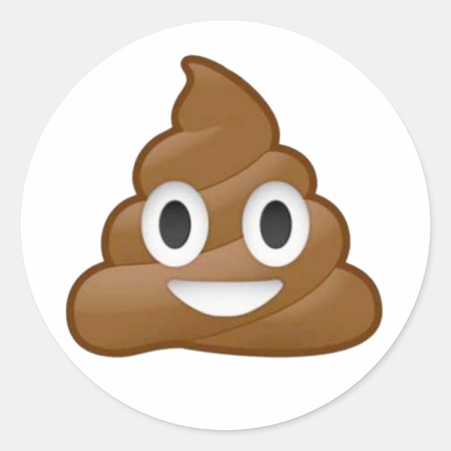 Poop emoji classic round sticker (Front)