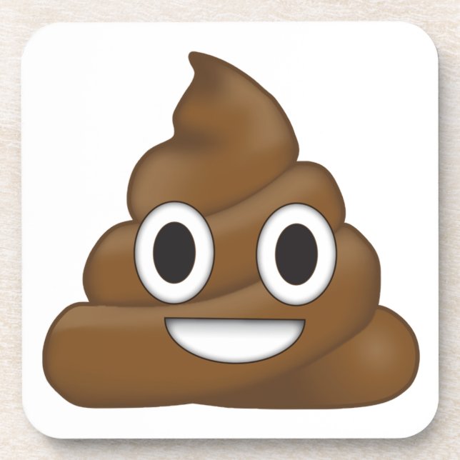Poop emoji drink coaster (Front)