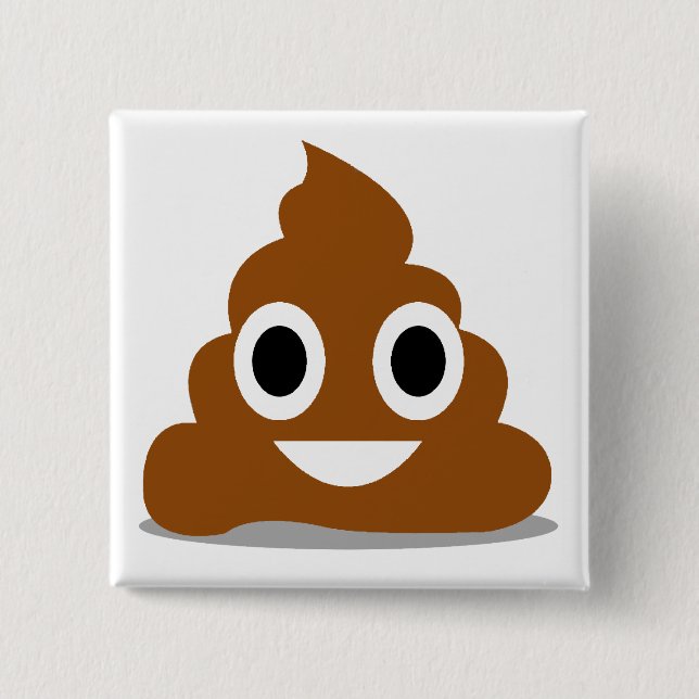 Poop Emoji Emoticon Funny Button Badge (Front)