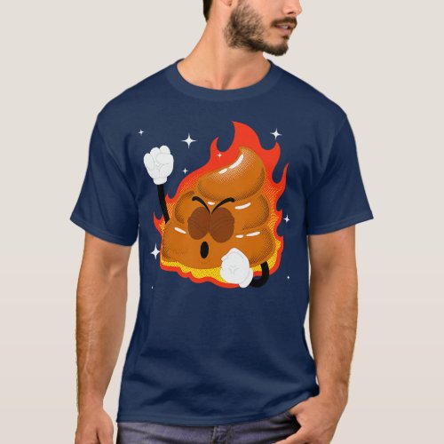 Poop emoji Fire T_Shirt