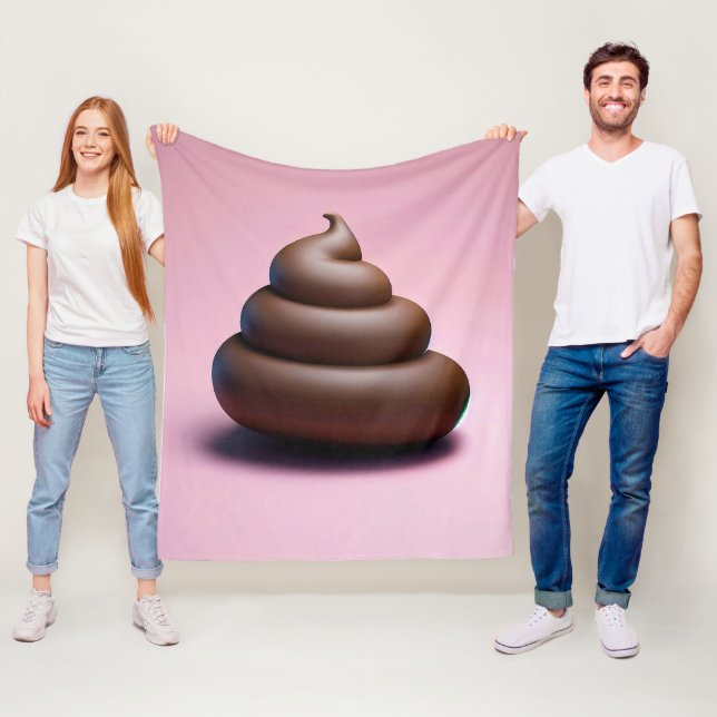 Poop Emoji Fleece Blanket (In Situ)