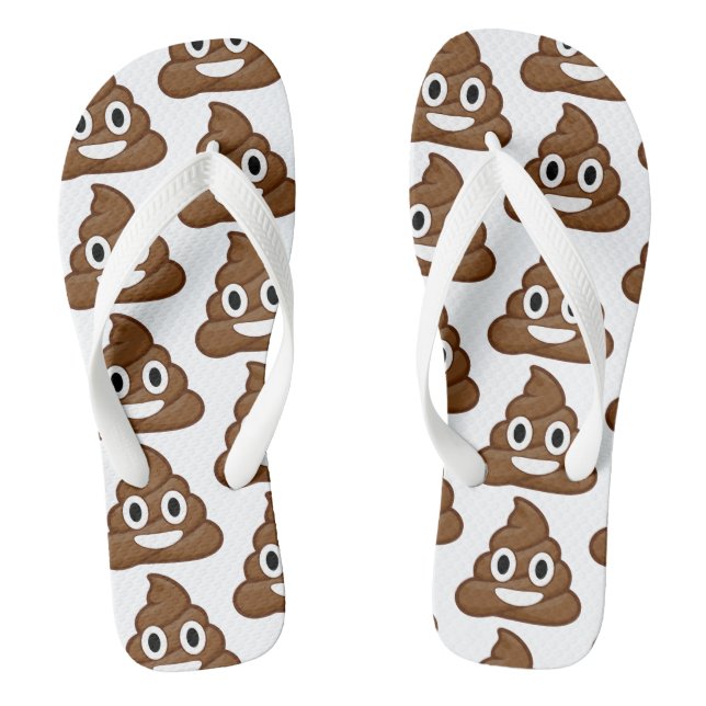poop emoji flip flops sandals shoes (Footbed)