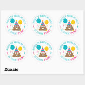 Poop Emoji Funny Birthday Party Thank You Stickers | Zazzle