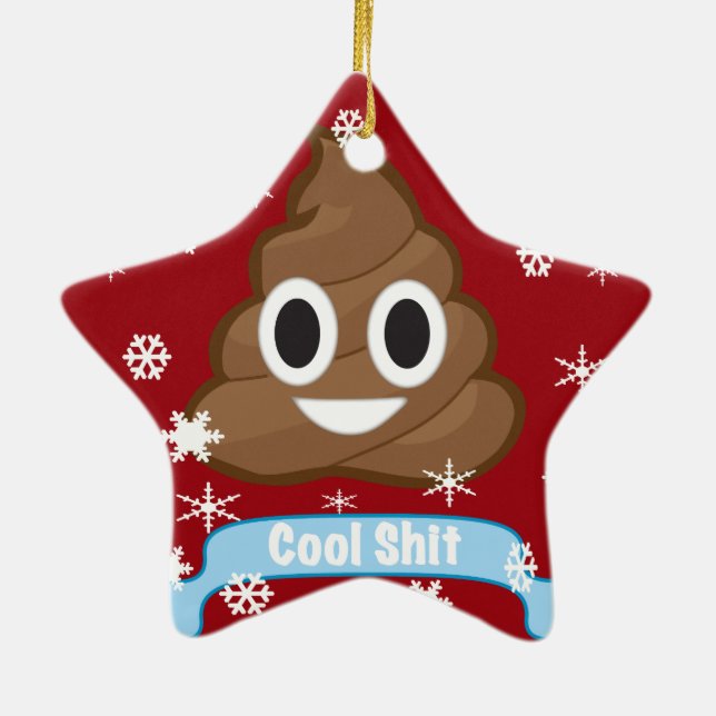Poop Emoji Funny Christmas ornaments (Back)