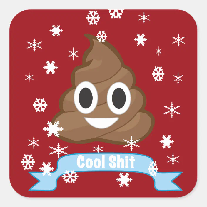 Christmas Snowman Poop Poo Sticker Business Xmas Santa Label Matt 