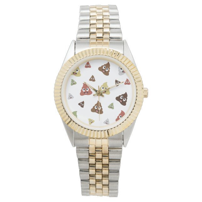 Poop emoji funny gift ideas watch (Front)