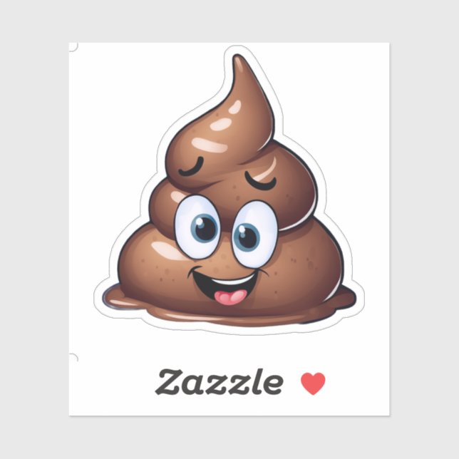 Poop Emoji Funny Sticker (Sheet)