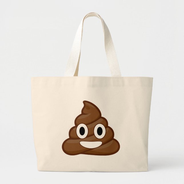 poop emoji large tote bag (Front)