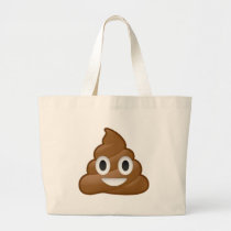 Poop emoji large tote bag
