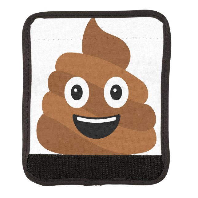 Poop Emoji  Luggage Handle Wrap (Front)