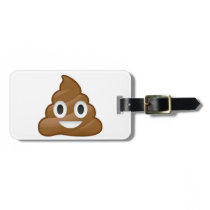 Poop emoji luggage tag