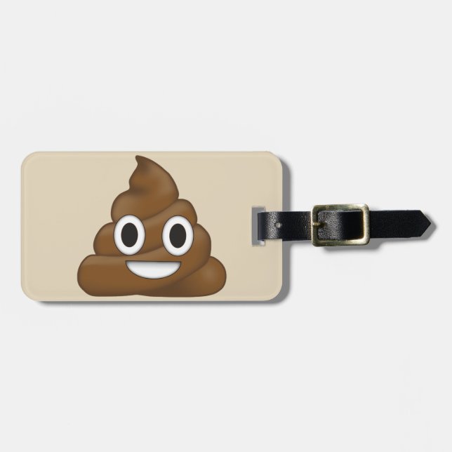Poop Emoji Luggage Tag (Front Horizontal)