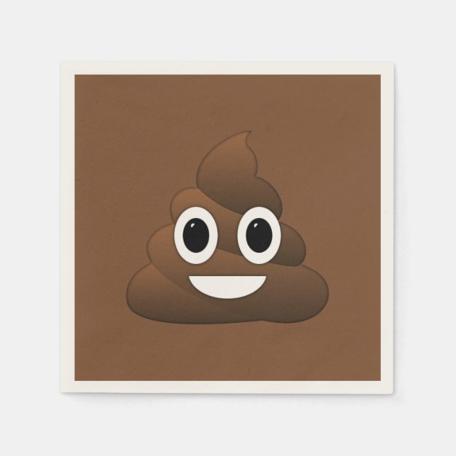 Poop Emoji Paper Napkins, Standard Cocktail Napkins (Front)
