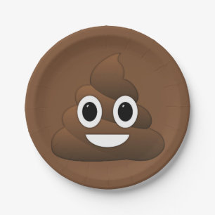 Poop Emoji Paper Plates, 7" Plates