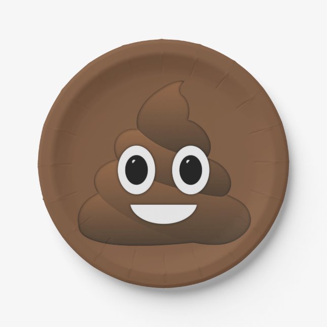Poop Emoji Paper Plates, 7" Plates (Front)