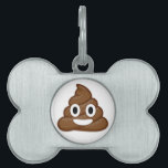poop emoji pet ID tag<br><div class="desc">poo emoticon cartoon anime art trendy hipster brown white funny gag joke emojis</div>