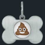 poop emoji pet ID tag<br><div class="desc">poo emoticon cartoon anime art trendy hipster brown white funny gag joke emojis</div>