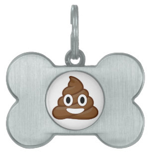 poop emoji pet ID tag