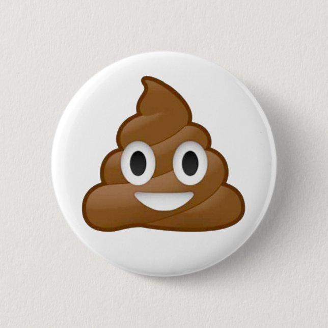 Poop emoji pinback button (Front)