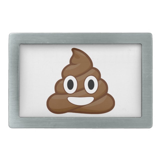poop emoji rectangular belt buckle (Front)