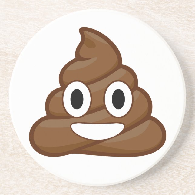 poop emoji sandstone coaster (Front)