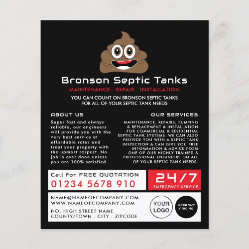 Poop Emoji Septic Company Septic Engineer Advert Flyer